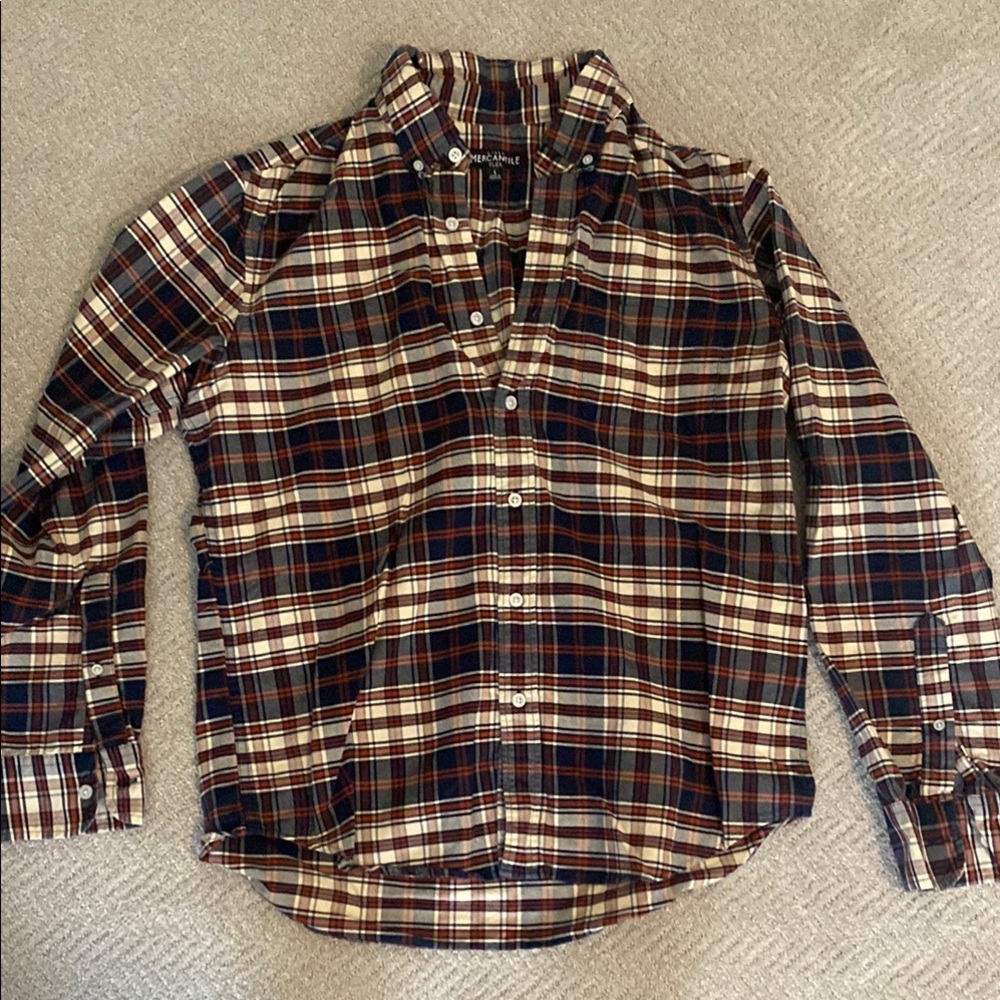 J. Crew Red and Blue Button Down Shirt